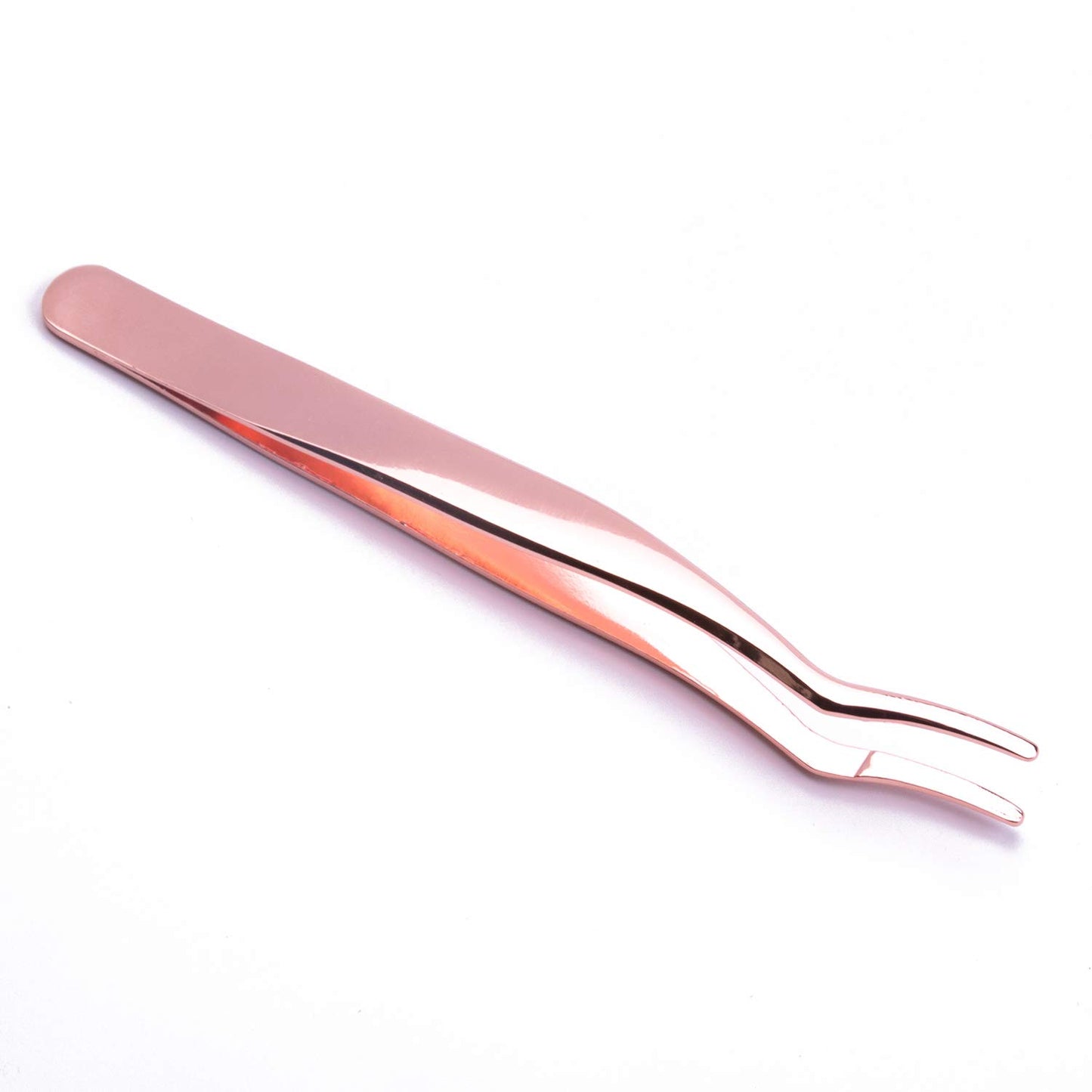 2 Pieces False Eyelashes Applicator Tool Tweezers Nipper Eyelash Extension Tweezers Remover Clip Nipper(Rose Gold)