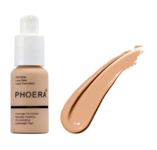 Aquapurity Phoera® Full Coverage Foundation Soft Matte Oil Control Concealer 30ml Long Lasting Flawless Cream Smooth (102 NUDE) 102 NUDE 1 count (Pack of 1)