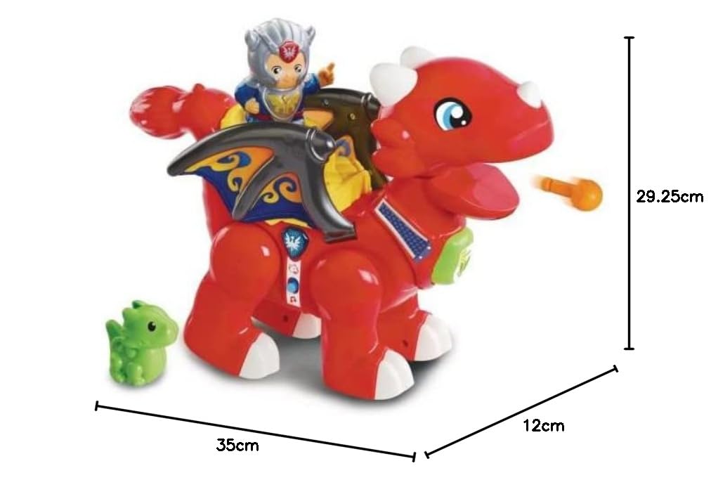 VTech 519605 Tut Tut Copains William Gentil Dragon Flame Interactive Red Dragon + Knight