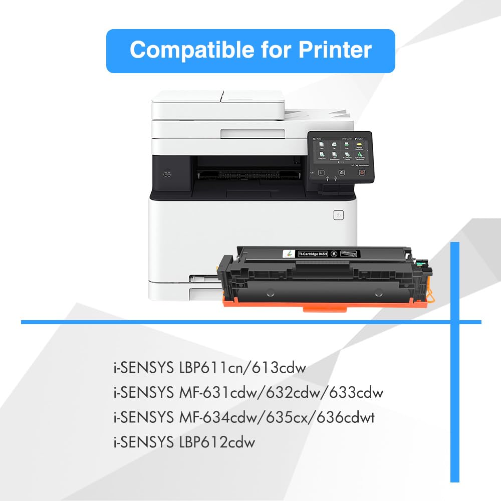 TRUE IMAGE Komp Toner Cartridge Compatible with Canon 045H 045 MF633cdw MF635cx MF634cdw LBP612cdw LBP613cdw MF631cn MF632cdw MF636cdwt Multicolored