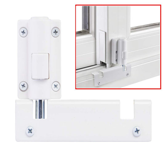 Wintek Patio Sliding Door Security Foot Lock Kick Lock, Fits on Top Rail-Childproof Patio Door Guardian-or Bottom Rail-Foot Operated-Keep Your Family Safe and Secure(1Pack,White) 1 Pack White