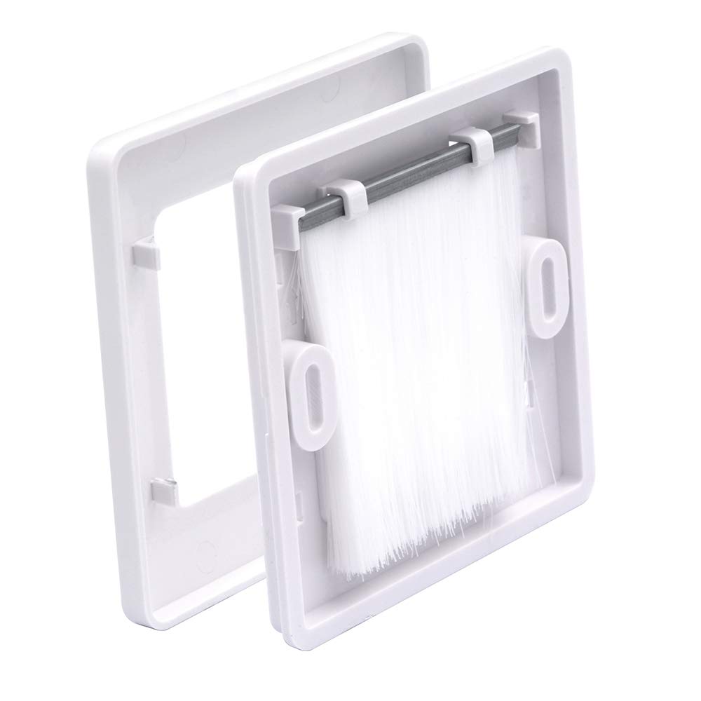 VCE Brush Faceplate White Single Gang Brushplate Brush Wall Plate 2 Pack