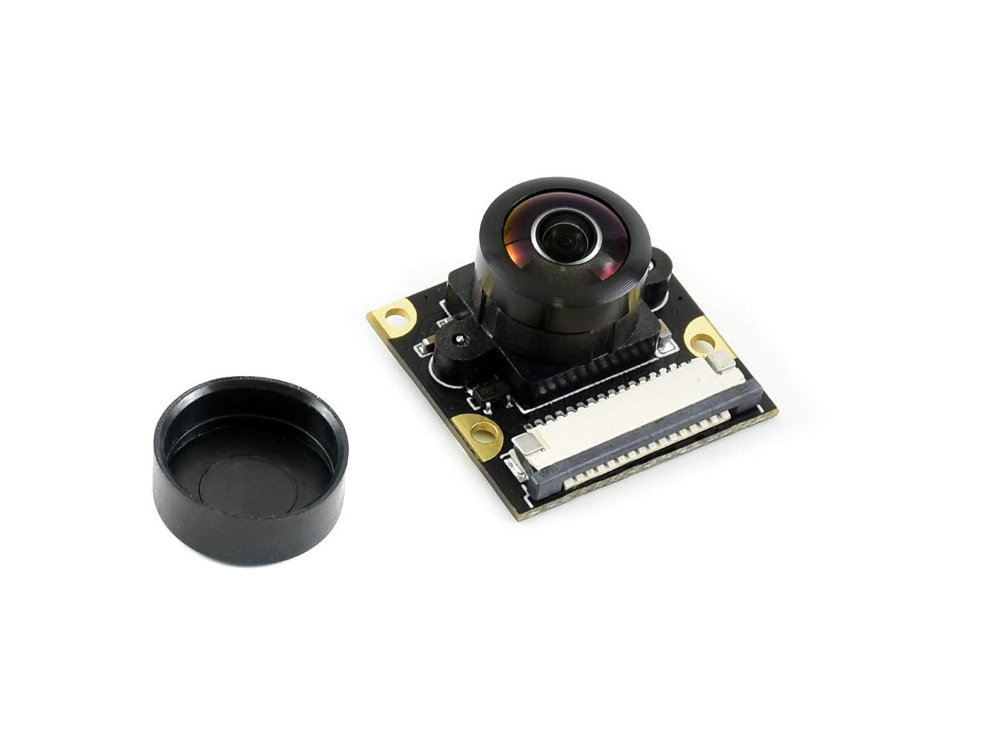 Waveshare IMX219-200 Camera Applicable for Jetson Nano Developer Kit for Raspberry Pi 5 /Pi4/CM4, 8 Megapixels 200° FOV Suits for AI Projects Face and License Plate Recognition Road Mark Detection