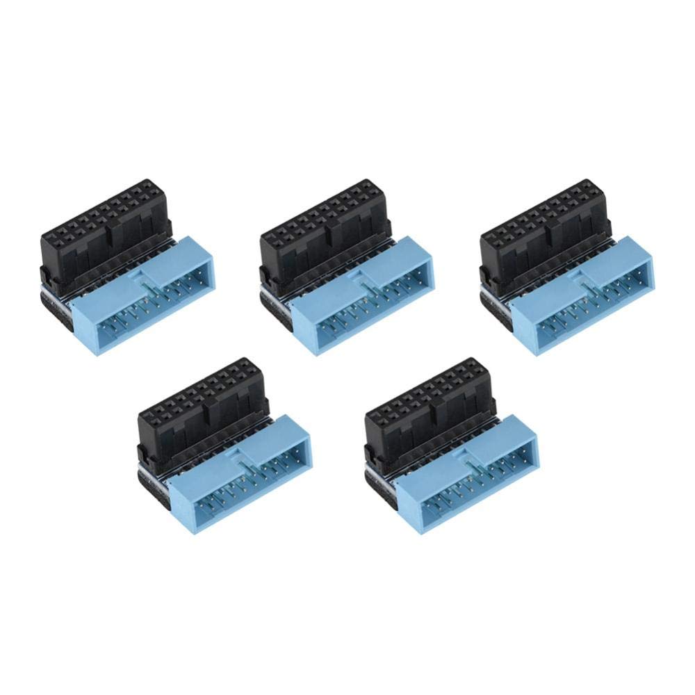 VBESTLIFE 5PCS 90 Degree Angled USB 3.0 19-Pin Motherboard Internal Header