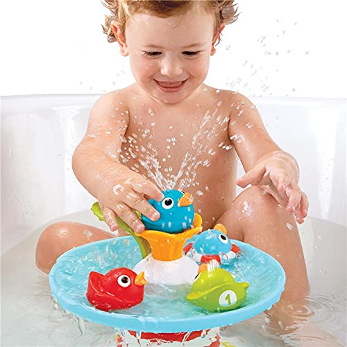 Yookidoo Bath Toy - Magical Duck Race with Auto Fountain, Water Pump, and 4 Racing Ducks. Kids and Toddlers Tub Game.