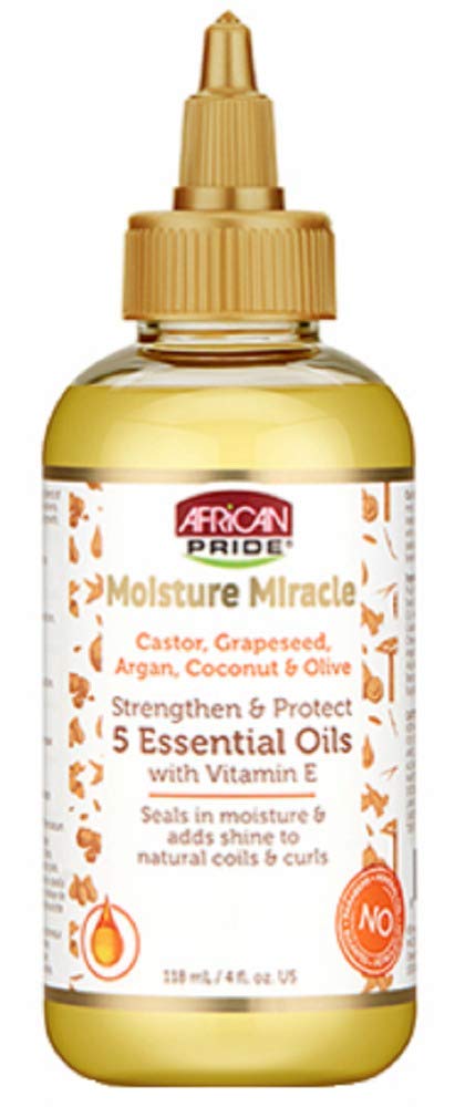 African Pride Moisture Miracle Leave-In Conditioner, Leave-In Cream And Miracle 5 Essentail Oils For Hair To Strength & Protect Set, Coconut Oil, Honey, Chococlate, Coconout Oil And Milk