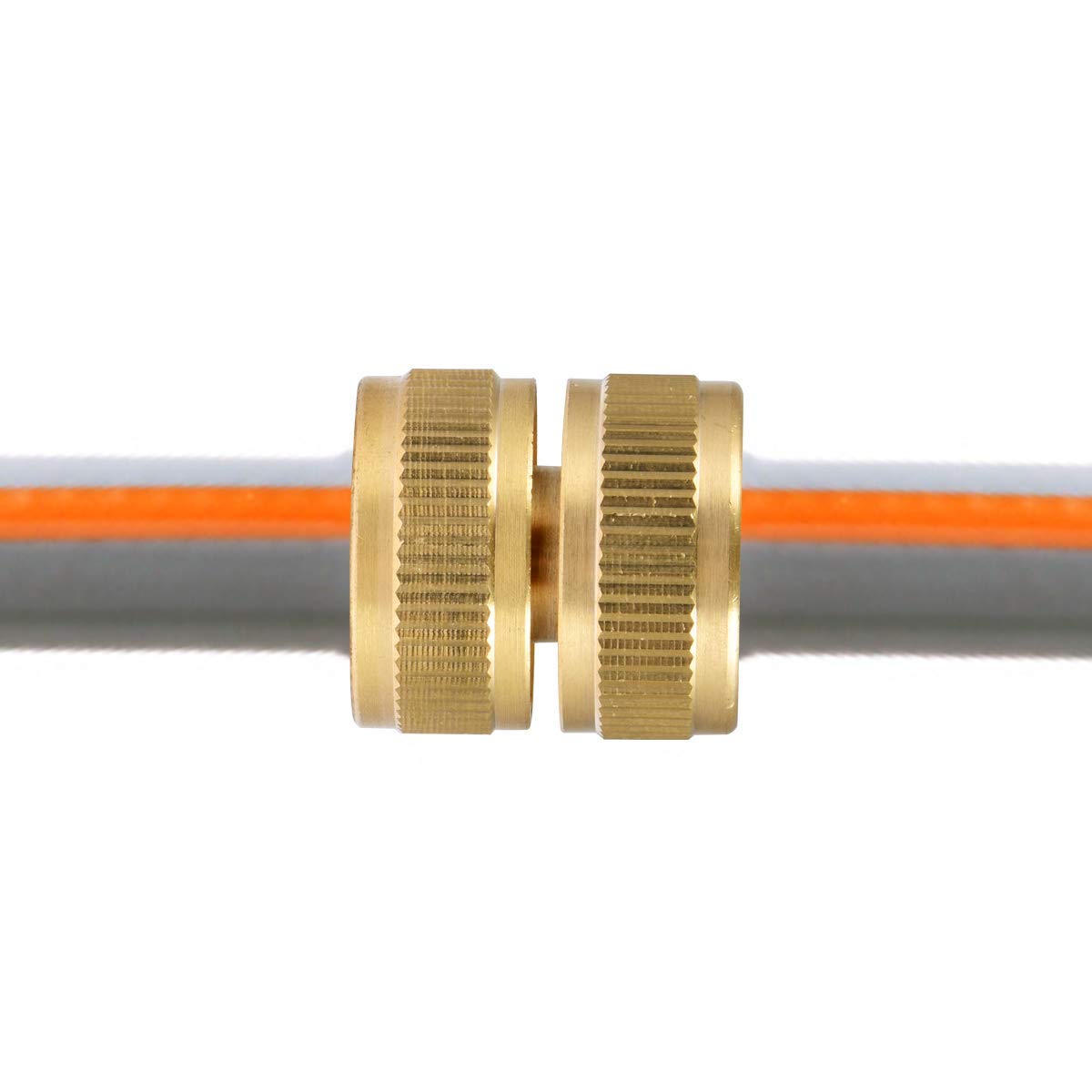 2 pc Brass Hose Repair Connector- Graden Hose Pipe Quick Fix Extend Connector Quick Repair Damaged Leaky Adapter Garden Water Irrigation Connector For 1/2" Hose Pipe 1/2"Repair Connector