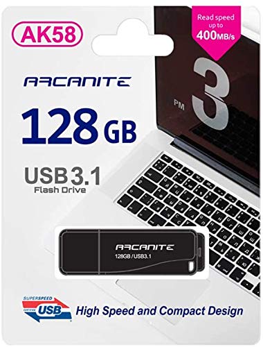 ARCANITE 128GB USB 3.1 Flash Drive, USB Memory Stick, optimal read speeds up to 400 MB/s USB-128GB