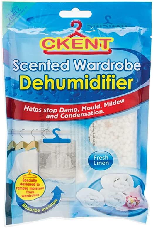 2 X Set of 3 Scented Hanging Wardrobe Dehumidifiers Damp Mould Condensation Control (Rose,Lavender,Fresh Linen)