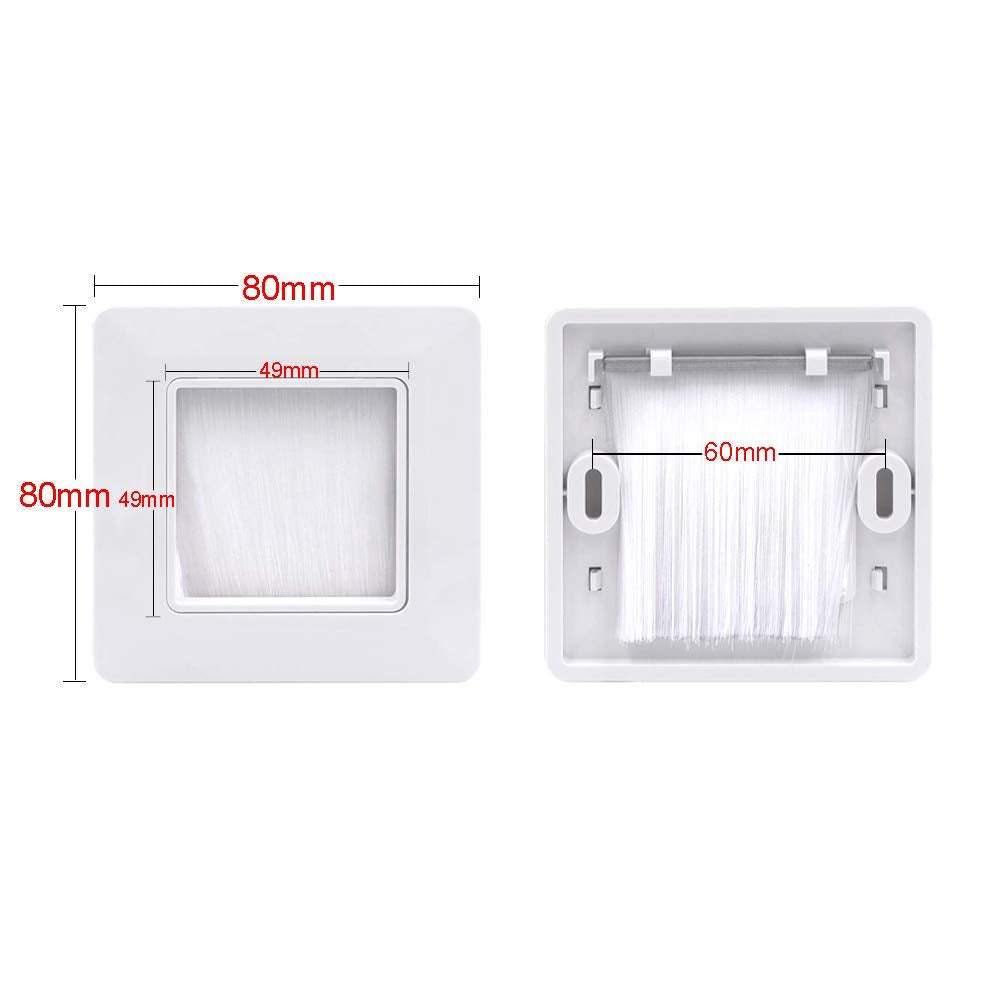 VCE Brush Faceplate White Single Gang Brushplate Brush Wall Plate 2 Pack