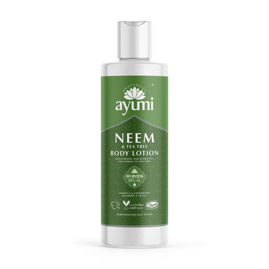 Ayumi Neem & Tea Tree Body Lotion, Maintains a Level of Hydration & Softeness For Oil-Prone Skin, With Witch Hazel and a Hint of Nettle to Firm & Tone - 1 x 250ml 1 count (Pack of 1)