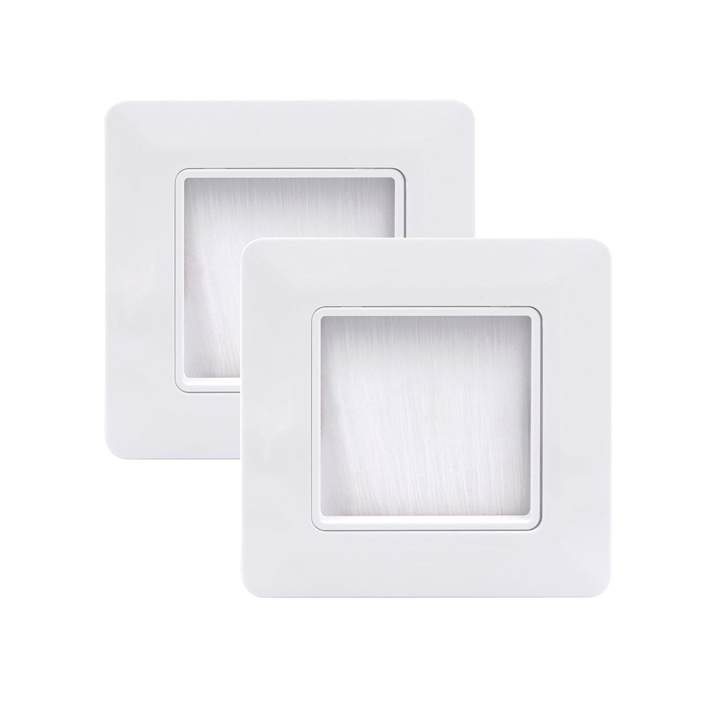 VCE Brush Faceplate White Single Gang Brushplate Brush Wall Plate 2 Pack