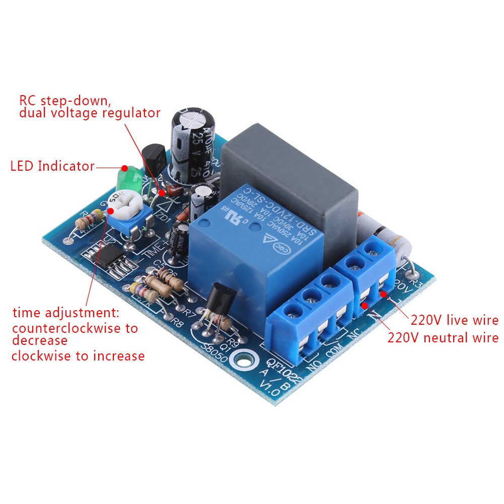 220 VAC Delay Relay Module with Delay Switch (0~10Min) 0~10Min