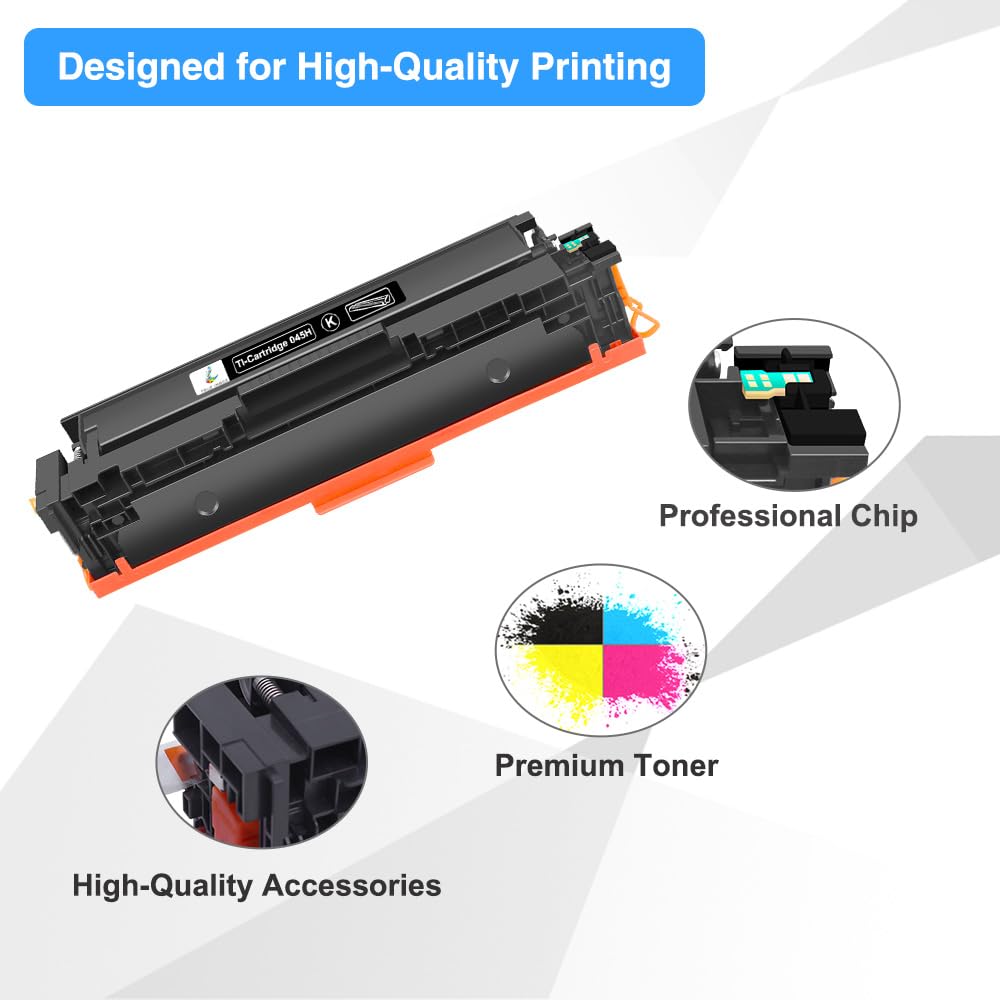 TRUE IMAGE Komp Toner Cartridge Compatible with Canon 045H 045 MF633cdw MF635cx MF634cdw LBP612cdw LBP613cdw MF631cn MF632cdw MF636cdwt Multicolored