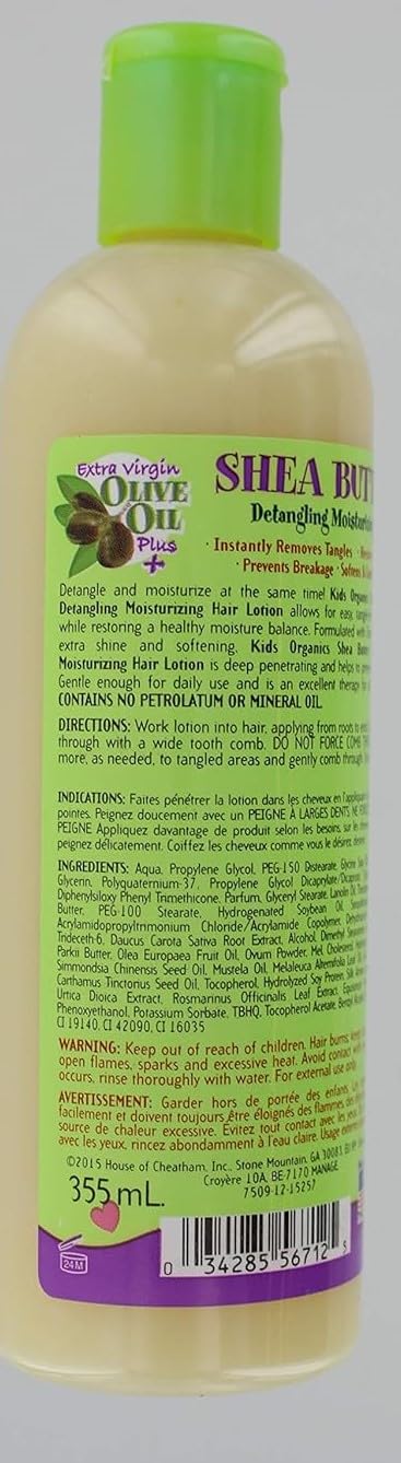 Africa's Best Kids Organic SET OF 3| Ultimate Moisture Shea Butter Conditioning Shampoo | 2 in1 Conditioning Detangler | Detangling Moisturizing Hair Lotion