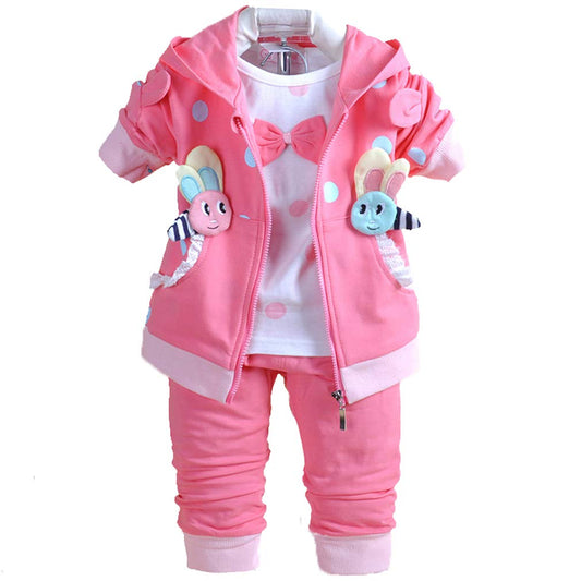 Baby Girls 3 Piece Sets T Shirt Vest and Pants 2-3 Years Hot Pink