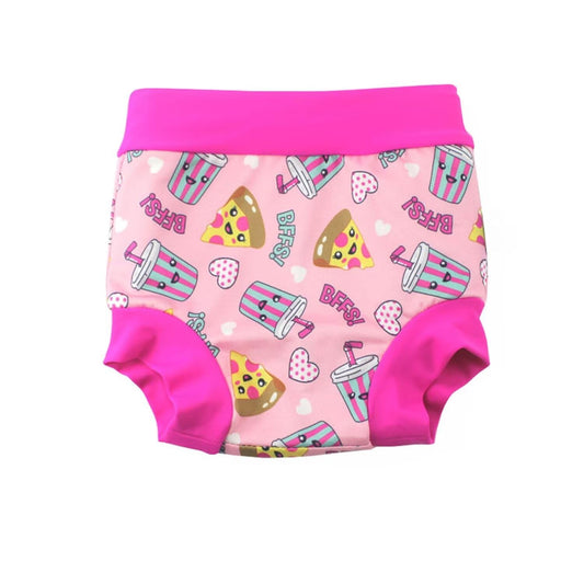 BabyPreg Baby Kids Swim Nappies Cover Diaper Pants High-Waisted Belly Protection Swimming Shorts (Pink (Drink),3-5 Years) 3-5 Years (Pack of 1) Pink (Drink)