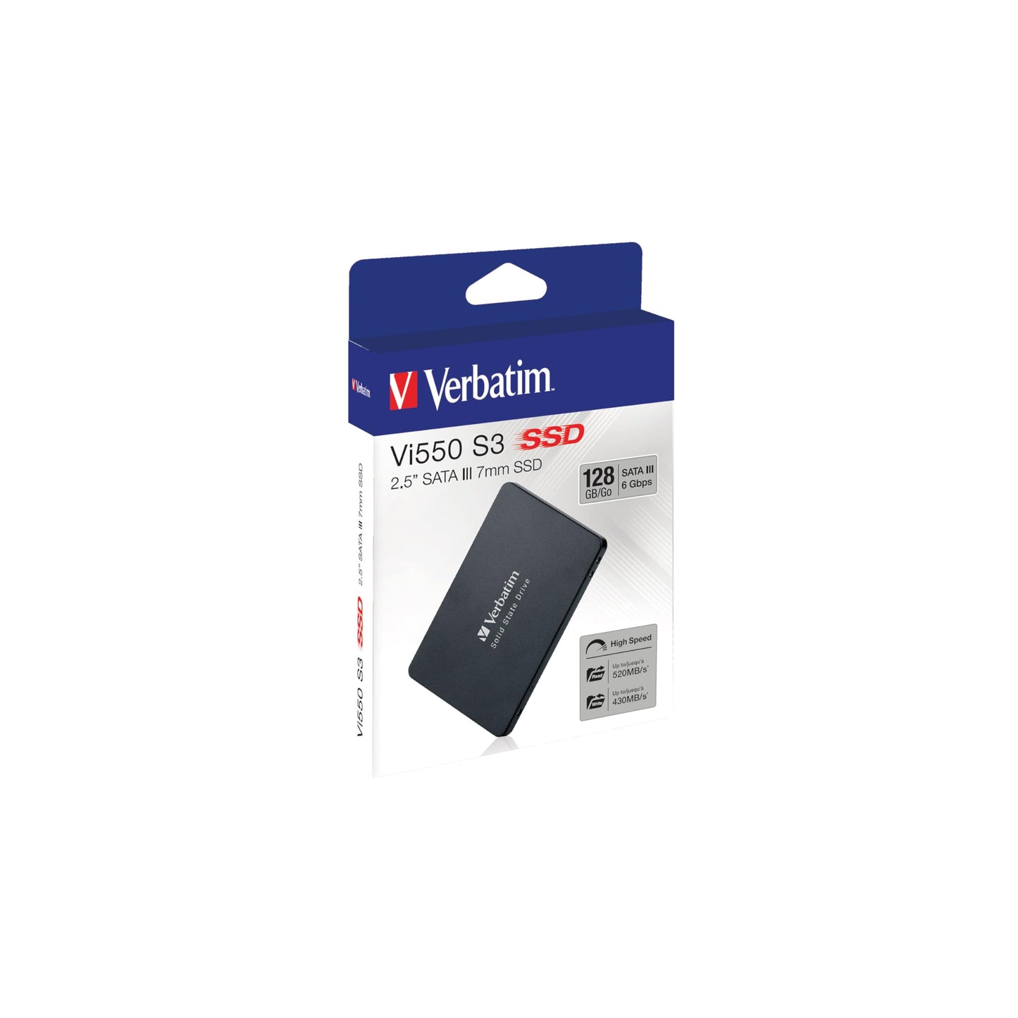 Verbatim Vi550 S3 SSD - internal SSD - Solid State Drive - 2.5'' SATA III interface - internal SSD drive with 3D NAND technology 128 GB