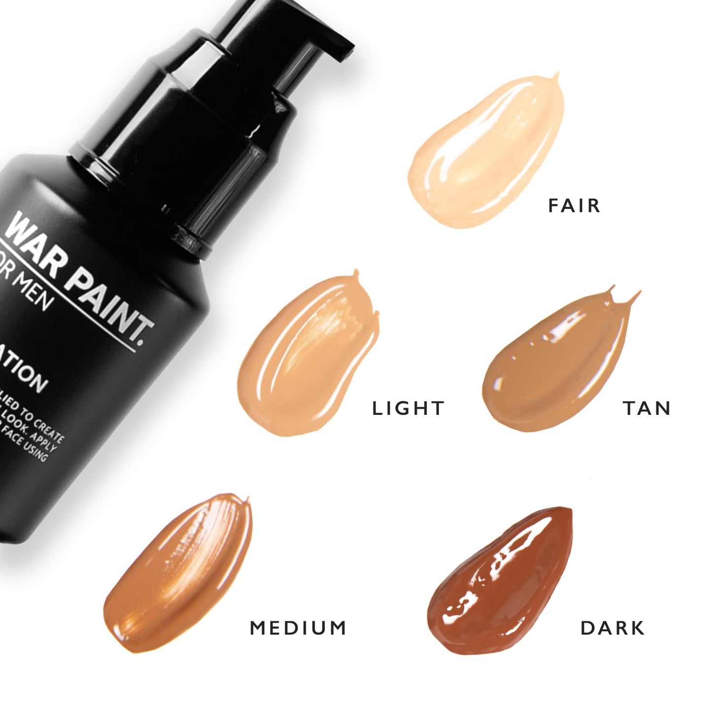 War Paint For Men Medium Coverage Foundation - Perfect for A Natural & Even Look - Vegan Friendly & Cruelty Free - Natural Looking Face Makeup For Men - Light Shade - 30ml