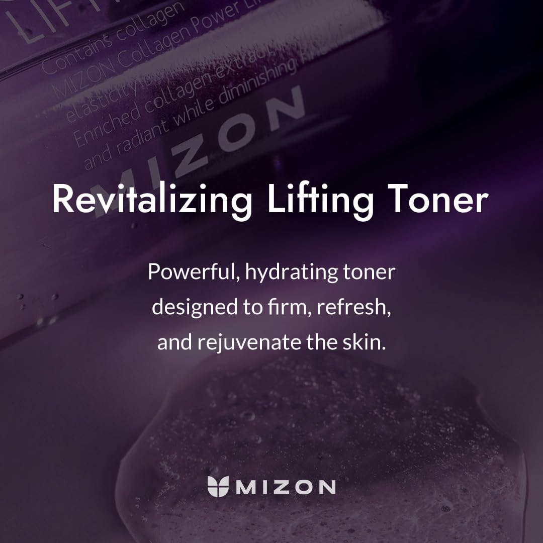 [MIZON] Collagen Power Lifting Toner (120ml) Korean Skincare - Facial Toner - Marine Collagen - Hydrating & Soothing Anti-Aging Care - for Dry & Mature Skin