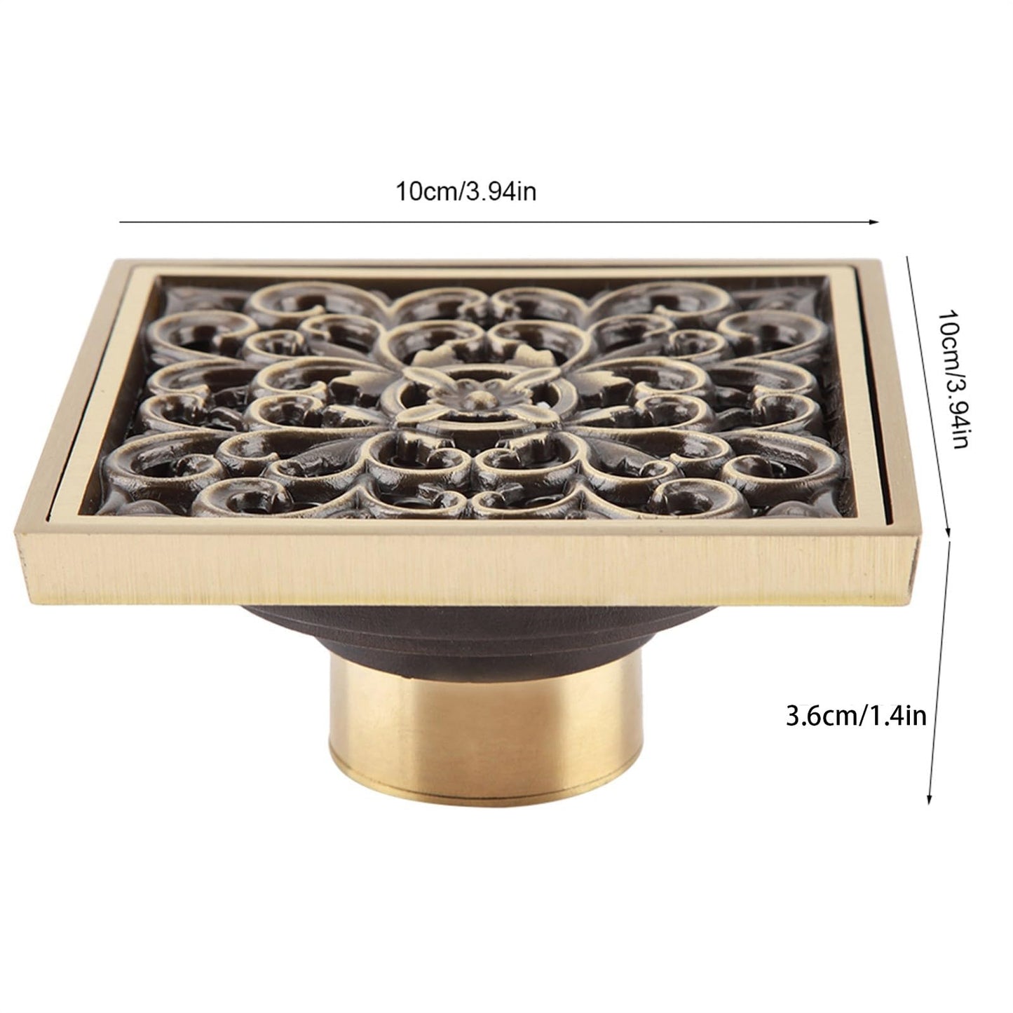 10 CM Floor Drain Antique Brass Waste Drain Strainer Cover Grate for Home Kitchen Bathroom Toilet Laundry Garden Outdoor (#1)