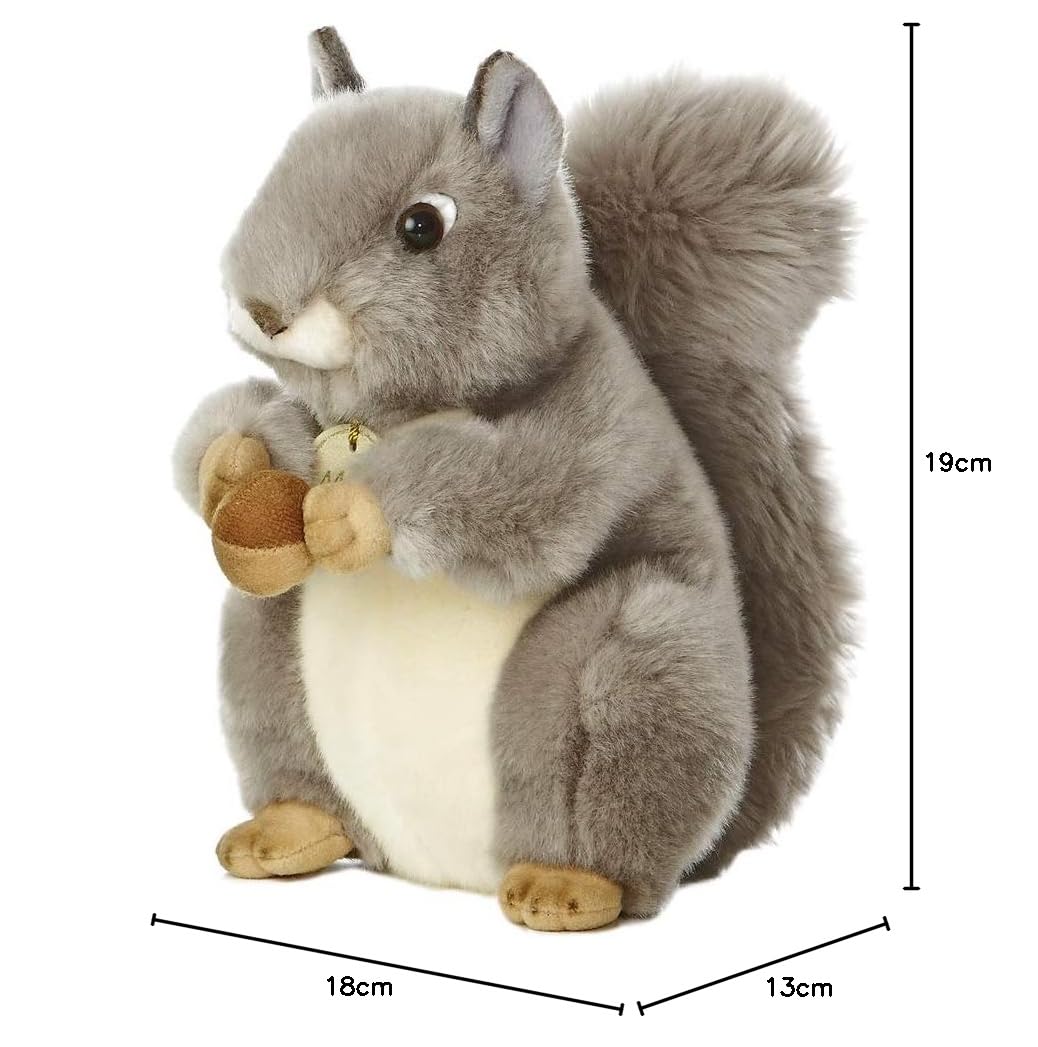 Aurora, 26172, MiYoni Squirrel, 10In, Soft Toy, Grey Single