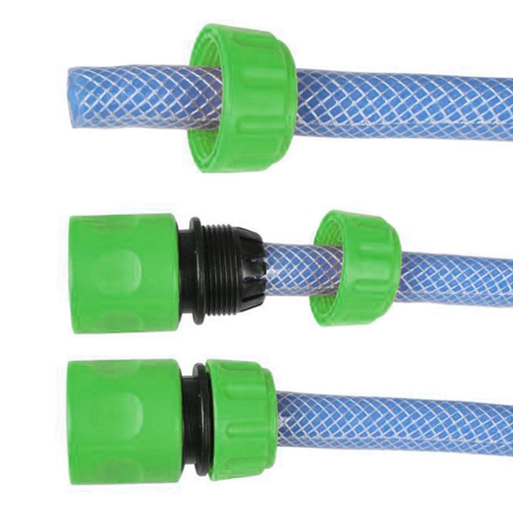 4PCS Double Male Hose Connectors & 8PCS End Quick Connectors for Hose Pipe Fitting 1/2" Plastic Tap Connector