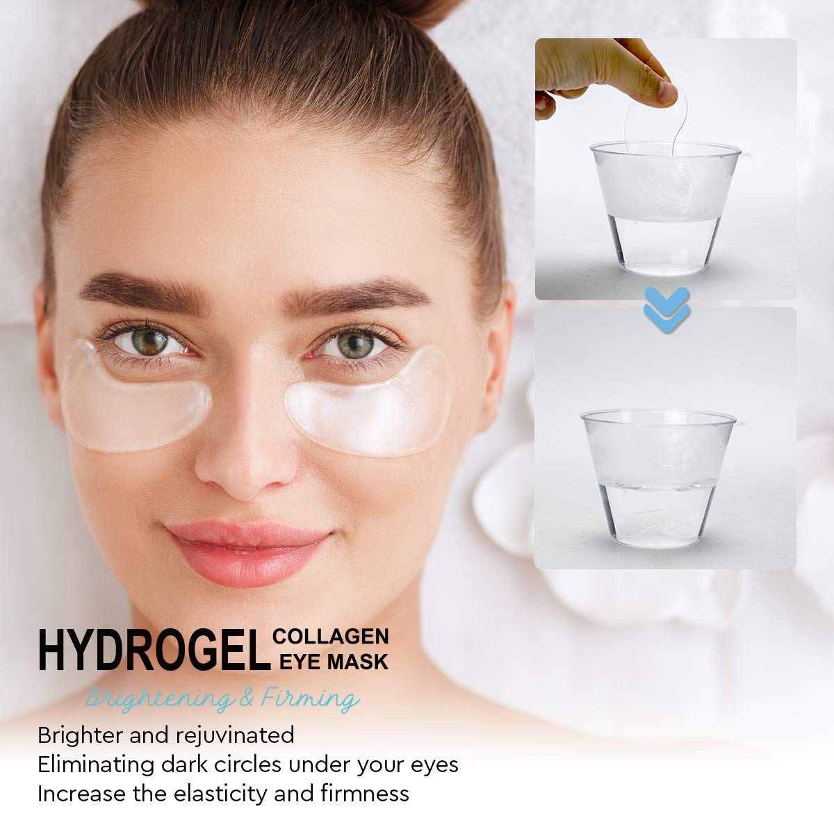 AZALLY Hydrogel Collagen Eye Mask - Collagen Anti-Aging Under Eye Patches, Under Eye Bags Treatment, for Puffy Eyes (60pcs)