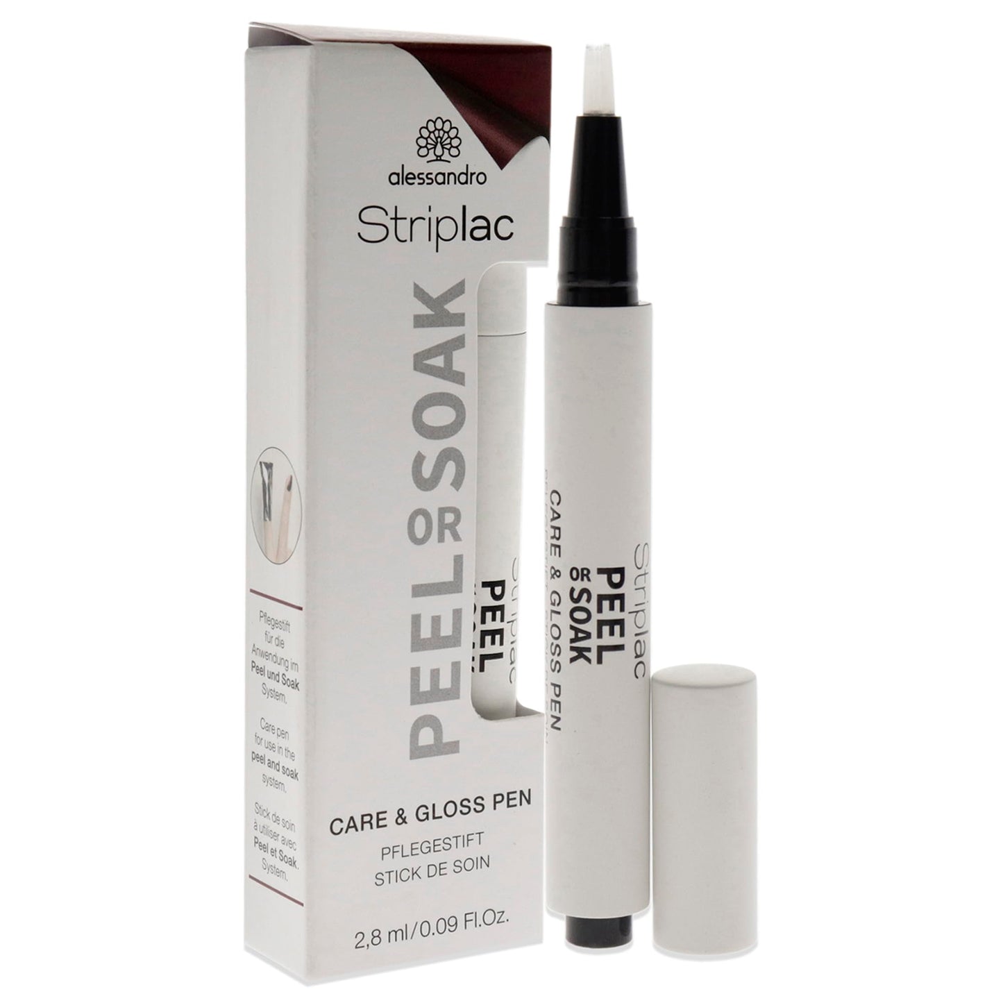 Alessandro Striplac Peel or Soak Care and Gloss Pen for Women 0.09 oz Treatment