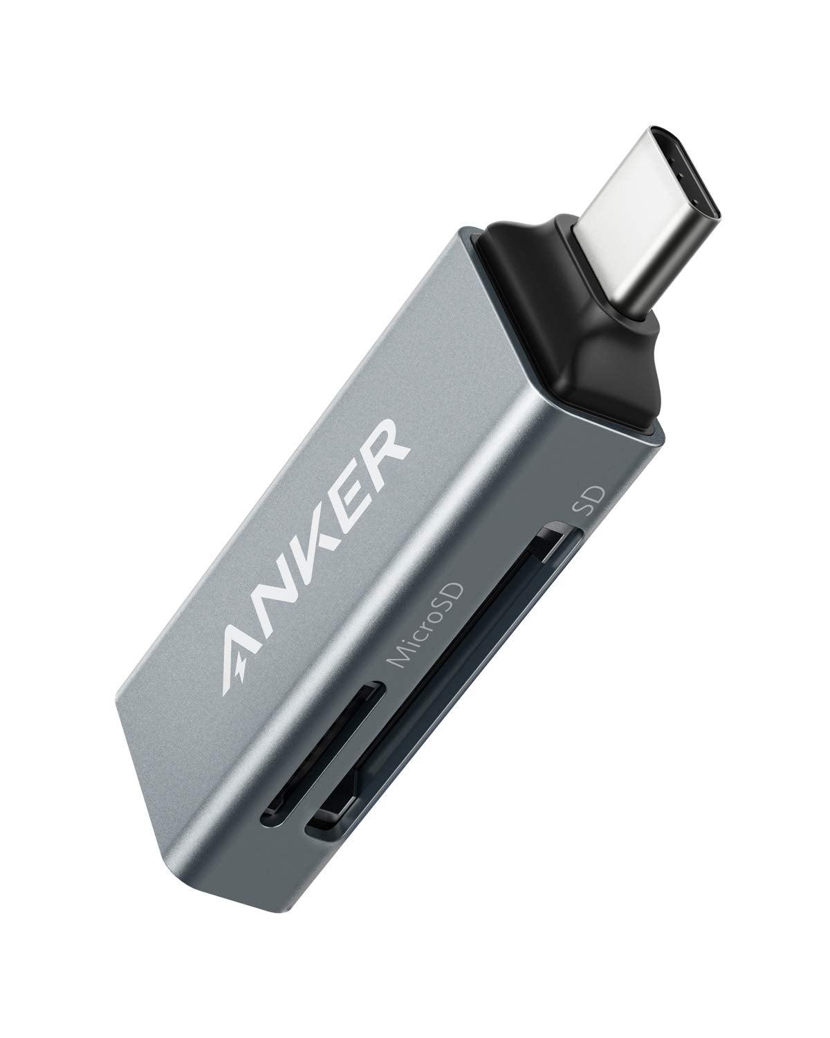 Anker 2-in-1 USB-C Memory Card Reader for SDXC, SDHC, SD, MMC, RS-MMC, Micro SDXC, Micro SD, Micro SDHC and UHS-I Cards, for MacBook Pro 2019/2018/2017 and More