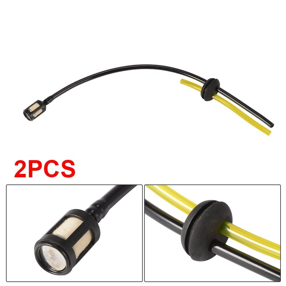 2 Pieces Universal Fuel Line Fuel Hose Trimmer Brush Cutter Lawn Mower Replacement with Filter Primer Lamp Assy for Strimmer Garden Machine Assembly