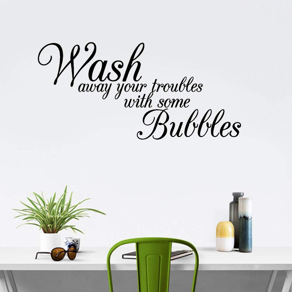 Wash Your Troubles With Some Bubbles Wall Sticker Removable Peel Wall Decal Home Decor Art Murals