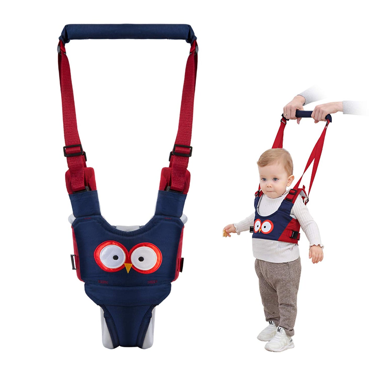 Vicloon Baby Walking Harness, Safe Walking Belt, Hand-Held Baby Walker, Removable, Adjustable Walking Harness, Breathable Handheld Baby Walker Toddler Walking Assistant - Blue Navy Blue