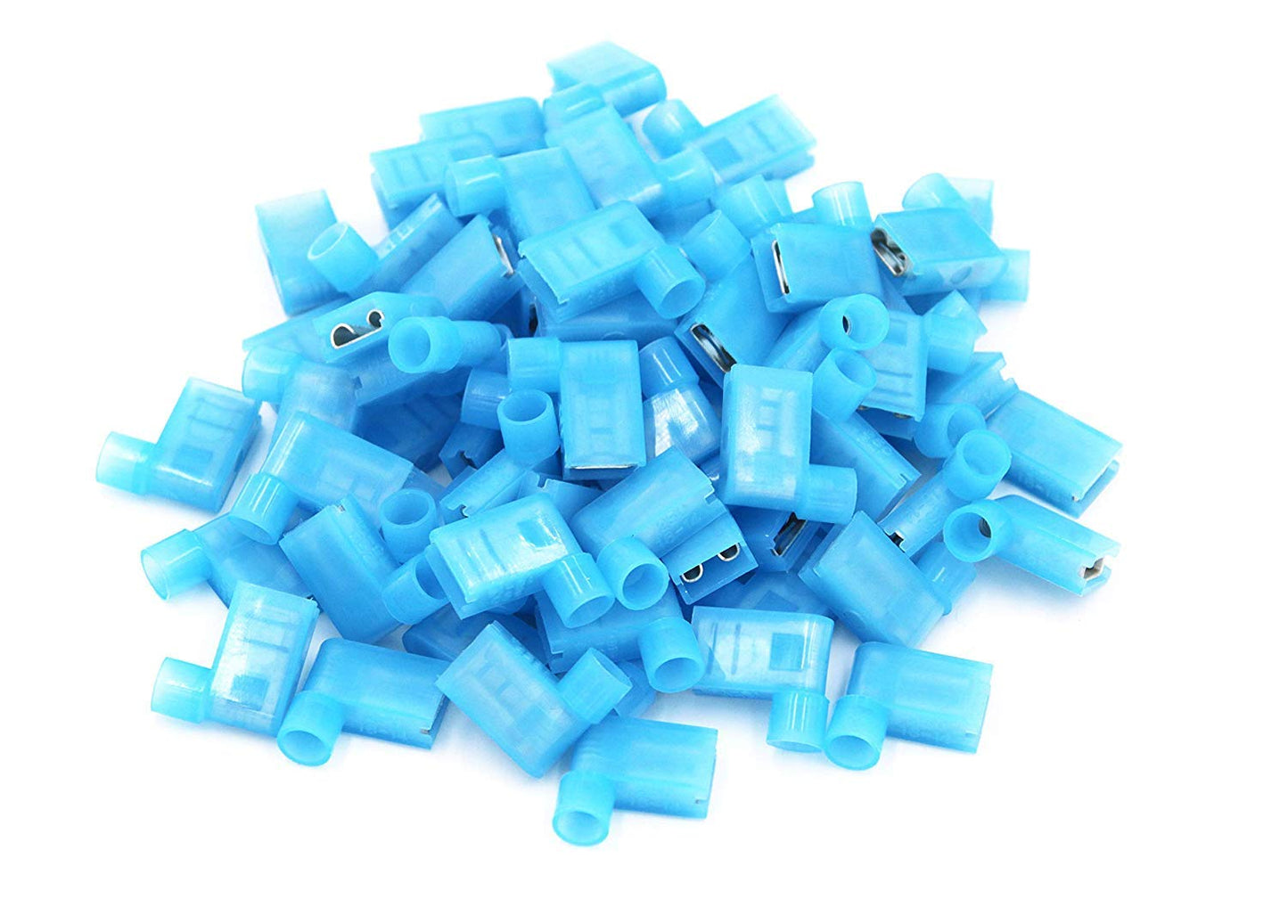 100pcs 90 Degree Nylon Insulated Female Push On Wire Terminal Connector 16-14 AWG