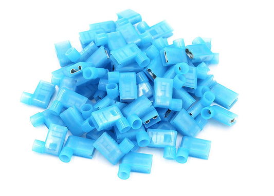 100pcs 90 Degree Nylon Insulated Female Push On Wire Terminal Connector 16-14 AWG