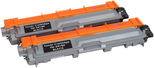 2 BLACK Compatible TN241BK TN241 Laser Toner Cartridges for Brother HL-3140CW HL-3150CDW HL-3170CDW DCP-9020CDW MFC-9140CDN MFC-9330CDW MFC-9340CDW | 2,500 Pages 2 x BLACK