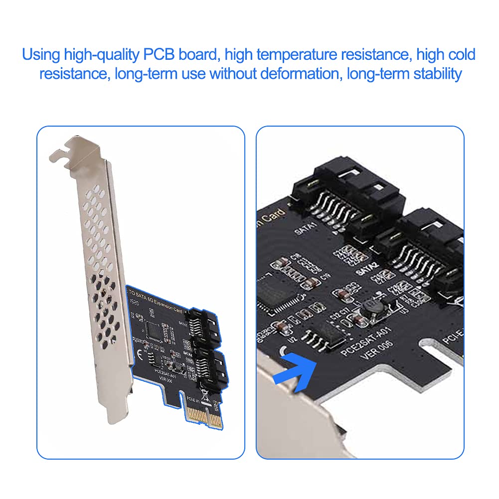 ASM1061 PCI-E Cards to SATA 3.0 Extension Card,2-Port SATA 3.0,6Gbps Expansion Adapter Boards,SSD Solid State Drive Conversion Card,for Windows (R) XP/server2003/VISTA/7/8/Mac/linux