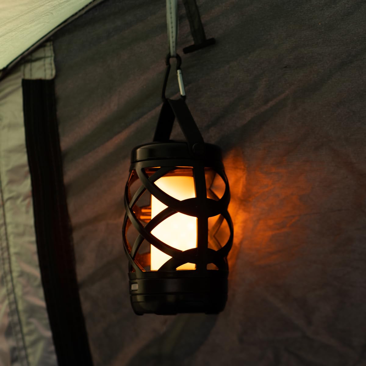 Auraglow Battery Operated Flickering Flame Outdoor Garden Hanging Gazebo Light LED Camping Lantern Table Lamp with Timer