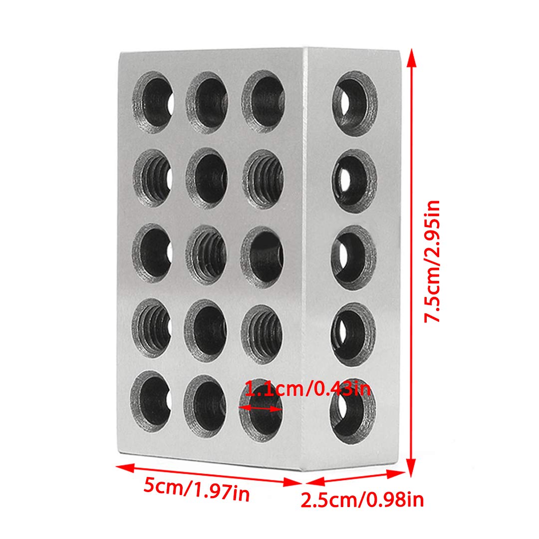 2Pcs 1-2-3 Precision Blocks Ultra Precision Blocks Set Matched Machinist 123 Hardened Milling Tool 23 Holes