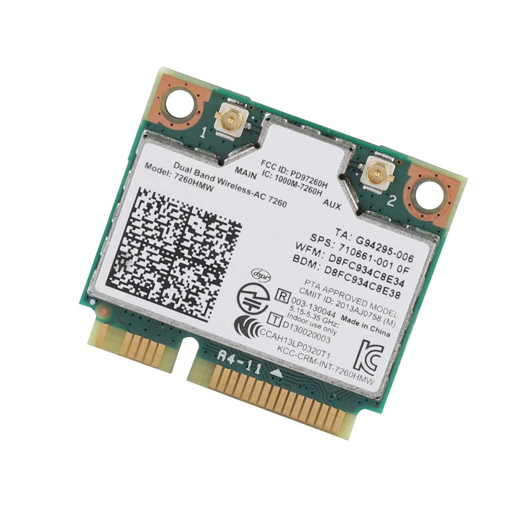 Universal 2.4G+5G Dual Band Wireless Card for Intel 7260AC 867Mbps Bluetooth 4.0 Network Card WIFI Card Support 802.11ac/a/b/g/n Support for MSI 16F4 16GC 1763