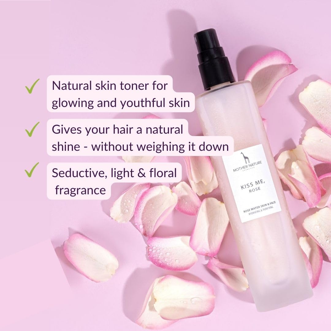 100% Natural Rose Water - Vegan, Without Artificial Additives - 100 ml Spray Made in The UK - The Perfect Toner, Formulated to Hydrate Face, Skin and Hair