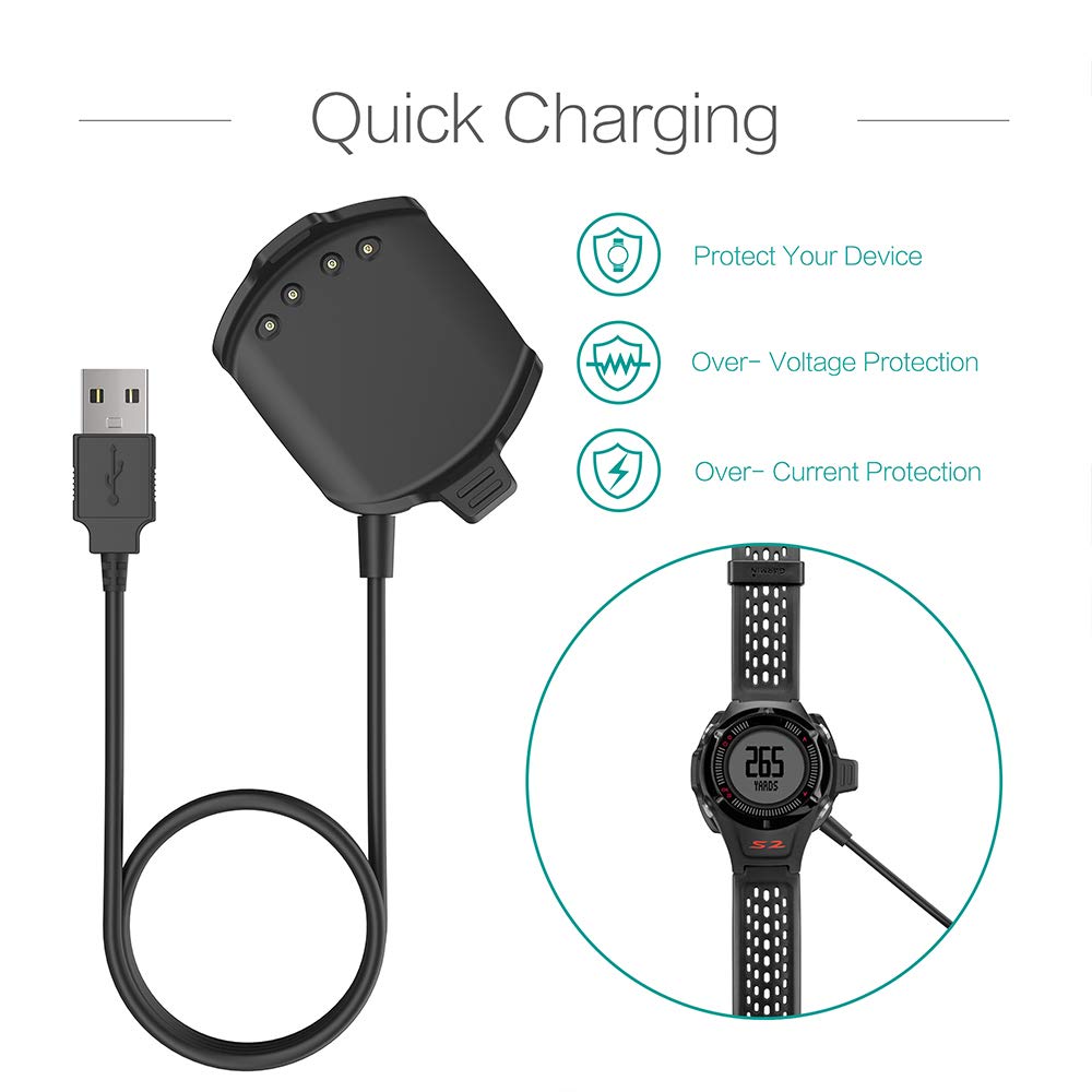 TUSITA Charger for Garmin Approach S2 S4 - USB Charging Cable 3,3ft 100cm - GPS Golf Watch Accessories