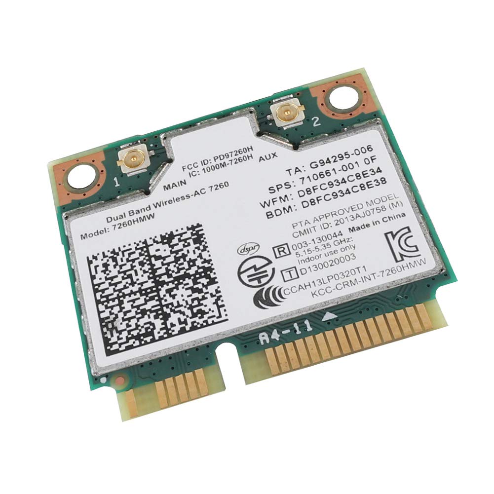 Universal 2.4G+5G Dual Band Wireless Card for Intel 7260AC 867Mbps Bluetooth 4.0 Network Card WIFI Card Support 802.11ac/a/b/g/n Support for MSI 16F4 16GC 1763