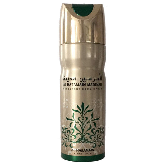 Al Haramain Perfumes Madinah 200ml Deodorant | Women's Body Spray | Fresh Fragrance