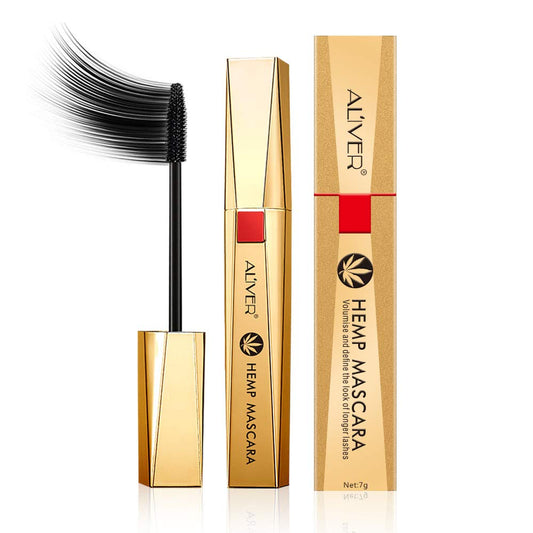 Aliver HEMP MASCARA Lash luxury infused Silk Fiber Long Lasting Curve Lengthening Mascara Volume And Thickening Mascara Dramatic Extension Smudge-proof Instant lash Enhancing Hemp Mascara Black