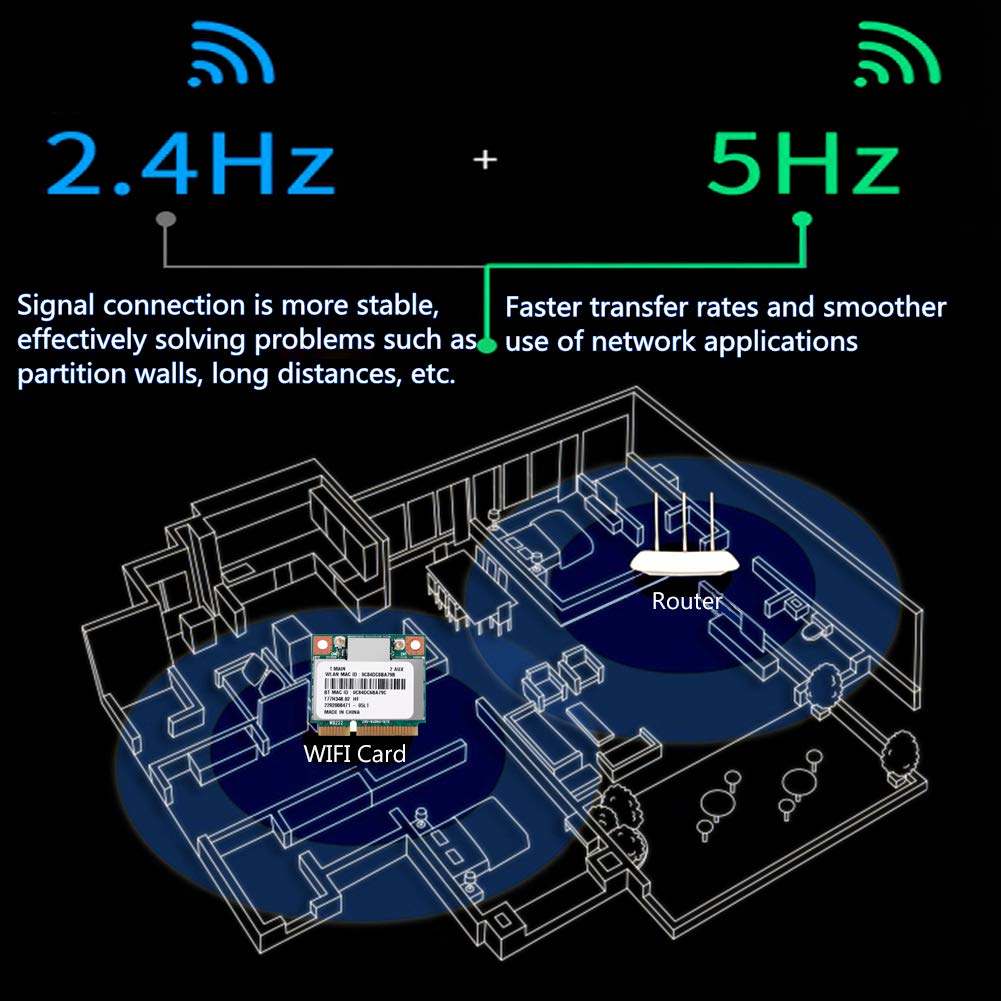 WIFI Card Network Atheros AR9462 AR5B22 Mini PCI-E 802.11N WIFI WLAN CARD Wireless Card Bluetooth 4.0 2.4 & 5Ghz