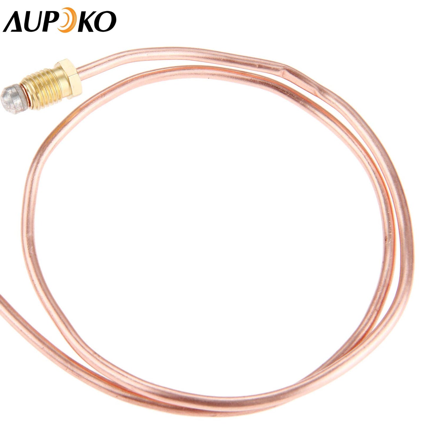 Aupoko 24" Gas Thermocouple Kit, M8x1 Thread Universal Thermocoupler Temperature Sensor Thermocouple Flame Failure Safety Device for BBQ Grill, Firepit, Fireplace, Heater (600mm, M8x1)