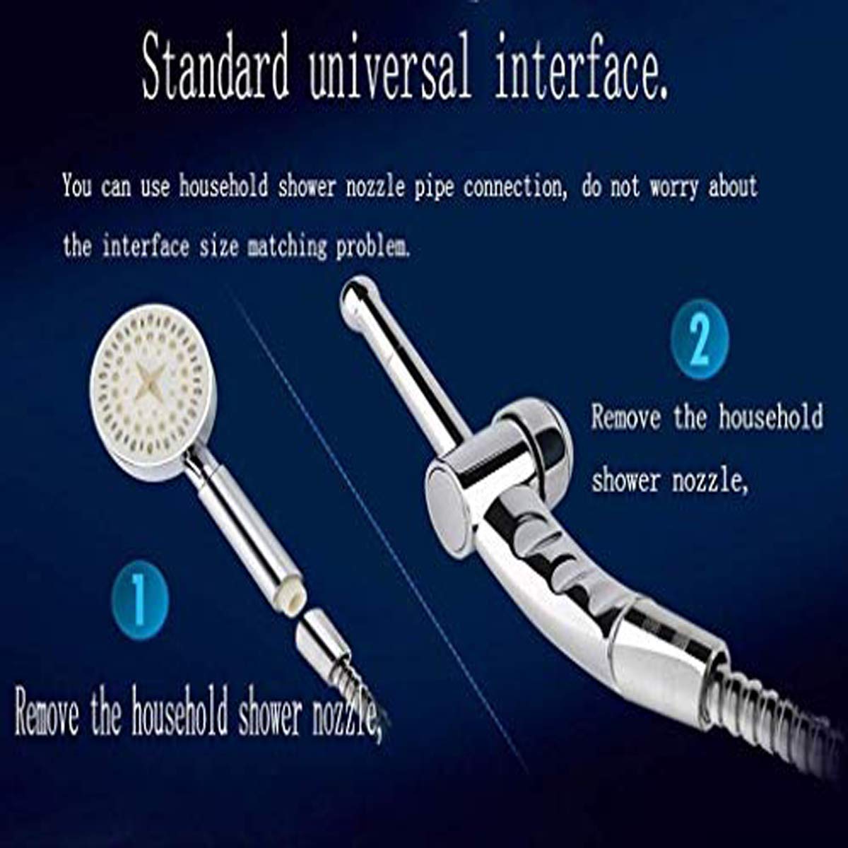 59-inch shower hose for portable bathroom with enema shower head cleaning set