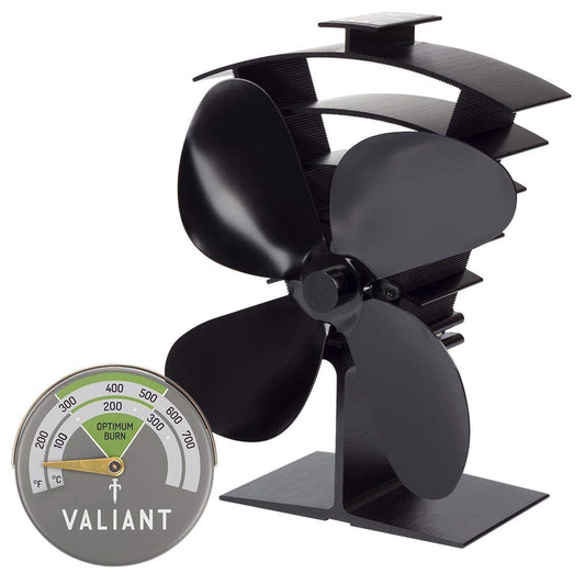 Valiant Premium IV stove fans and magnetic thermometer Black Premium IV Stove Fan