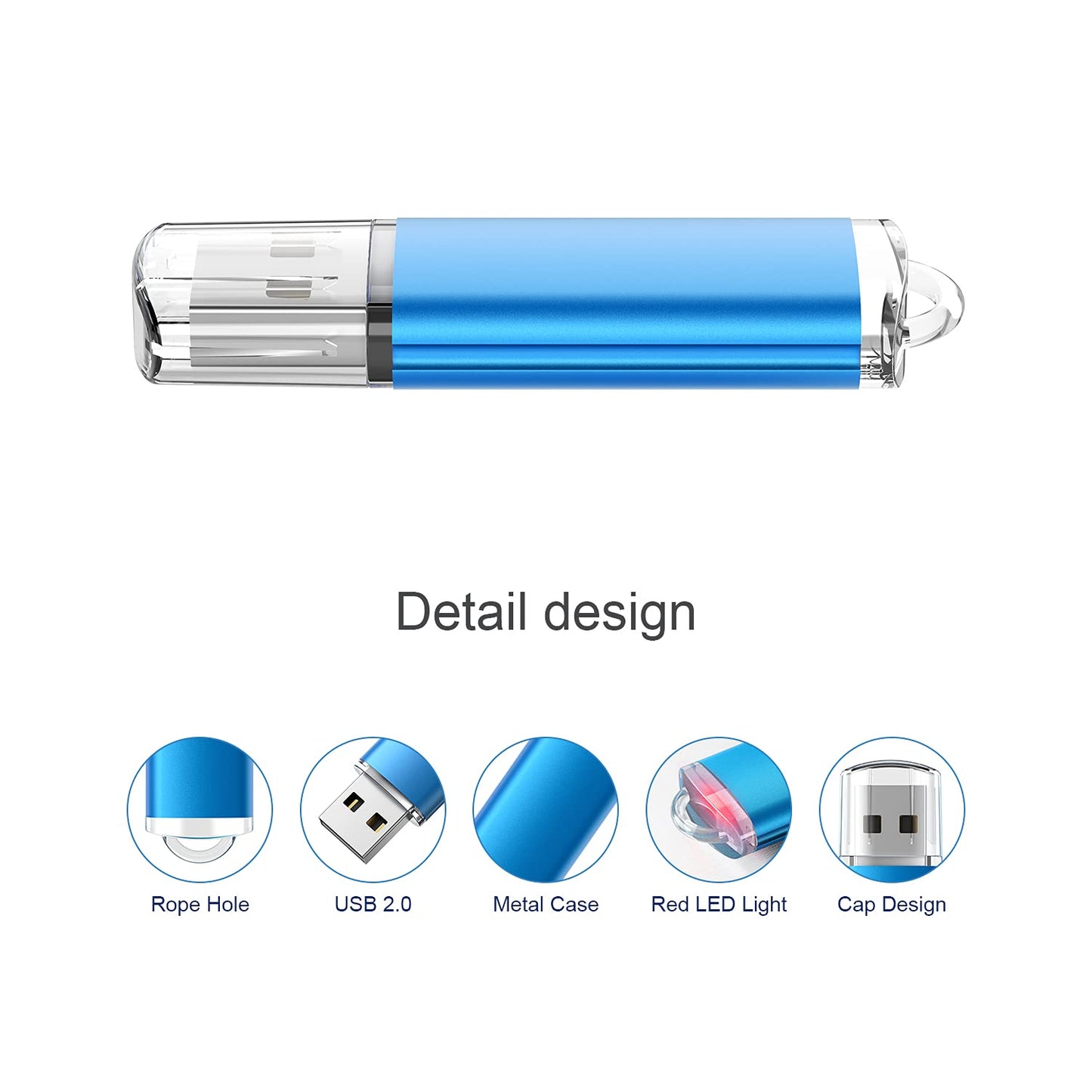 64 GB USB Sticks 3 Pack, KOOTION 64 GB USB Flash Drives Thumb Drives Memory Stick Jump Drive with LED Light for Storage and Backup (3Pack Mixcolor USB 2.0) 64G